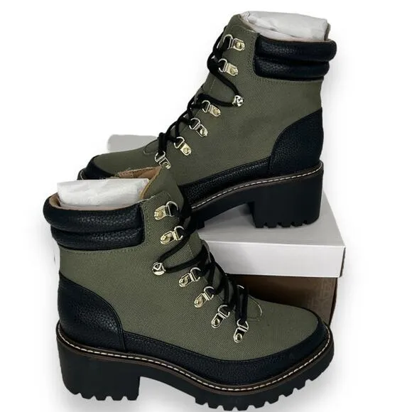 NEW Giani Bernini Olive Green Chunky Boots Size 5.5 Lace Up Hiking Gorpcore NWT