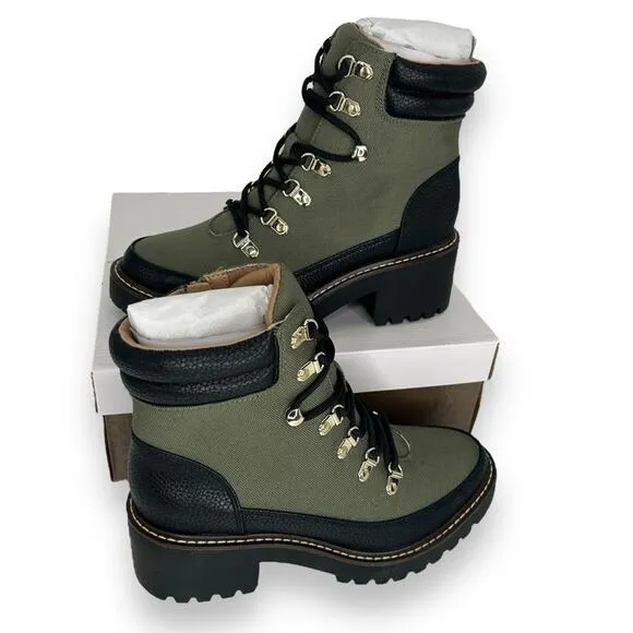 NEW Giani Bernini Olive Green Chunky Boots Size 5.5 Lace Up Hiking Gorpcore NWT