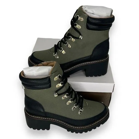 NEW Giani Bernini Olive Green Chunky Boots Size 5.5 Lace Up Hiking Gorpcore NWT