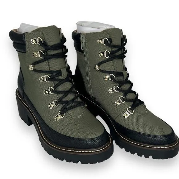 NEW Giani Bernini Olive Green Chunky Boots Size 5.5 Lace Up Hiking Gorpcore NWT