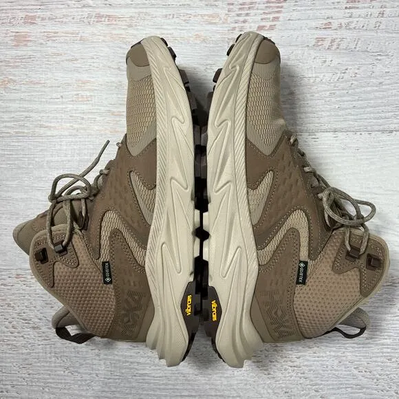 NEW HOKA Anacapa 2 Mid GORE-TEX Hiking Boots MENS 10.5 Shoes Dune Oxford Tan NIB
