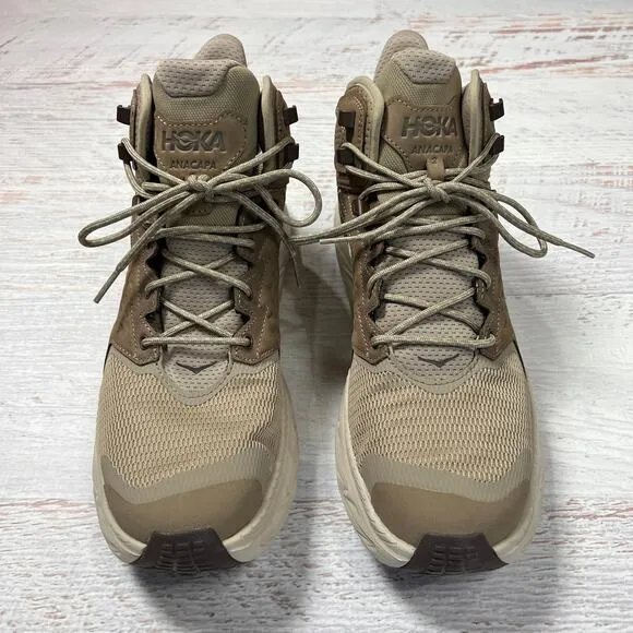NEW HOKA Anacapa 2 Mid GORE-TEX Hiking Boots MENS 10.5 Shoes Dune Oxford Tan NIB