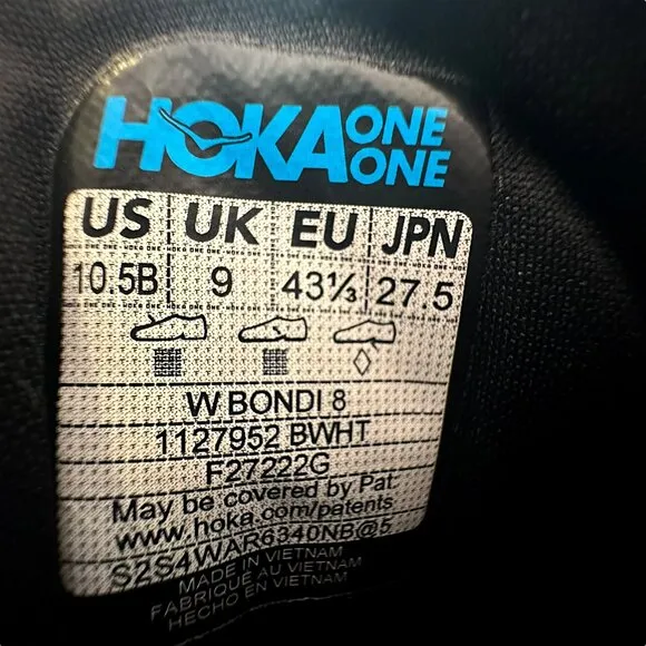 New HOKA Women's Bondi 8 Black Mesh Comfortable Running Shoes 1127952 Size 10.5