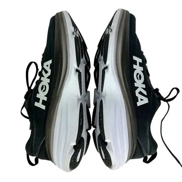New HOKA Women's Bondi 8 Black Mesh Comfortable Running Shoes 1127952 Size 10.5