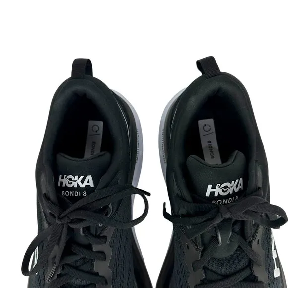 New HOKA Women's Bondi 8 Black Mesh Comfortable Running Shoes 1127952 Size 10.5