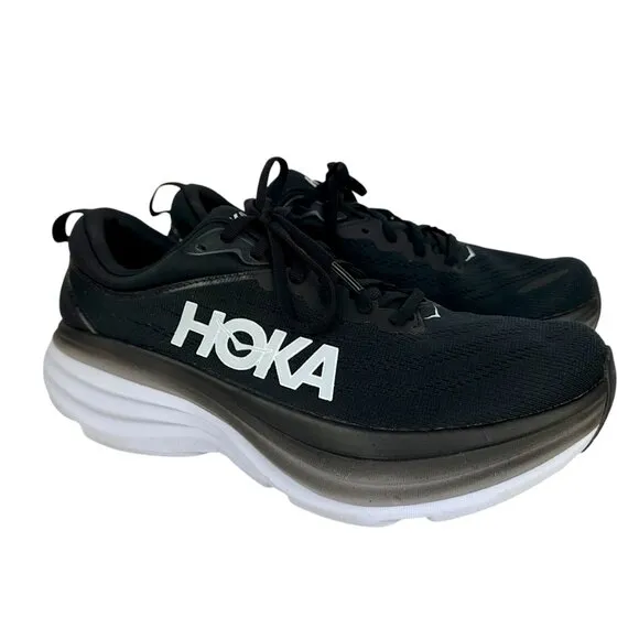 New HOKA Women's Bondi 8 Black Mesh Comfortable Running Shoes 1127952 Size 10.5