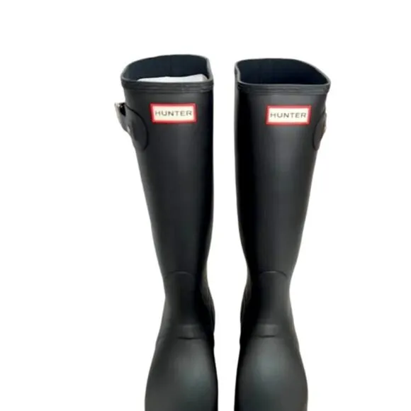 NEW! Hunter Women's Original Tall Rain Boots, Black, 10