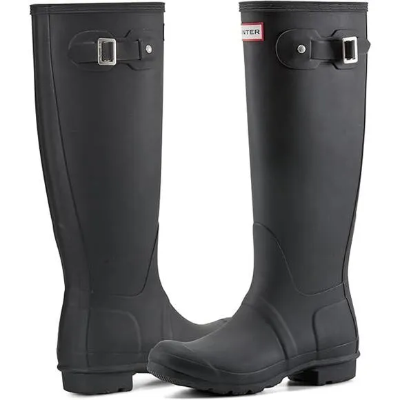 NEW! Hunter Women's Original Tall Rain Boots, Black, 10