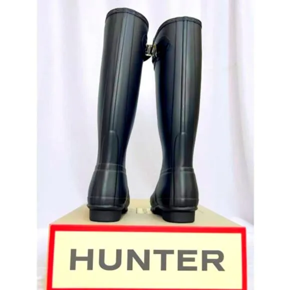 NEW! Hunter Women's Original Tall Rain Boots, Black, 10