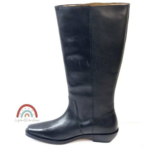 New! Madewell The Antoine Leather Tall Boot with Extended Calf