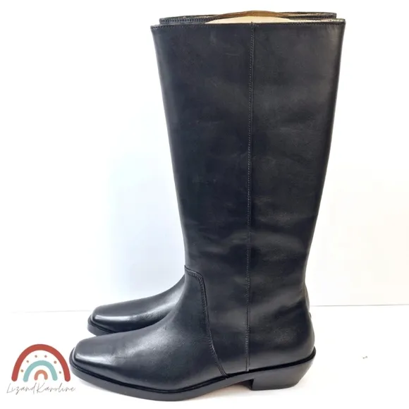 New! Madewell The Antoine Leather Tall Boot with Extended Calf