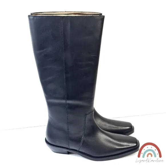 New! Madewell The Antoine Leather Tall Boot with Extended Calf