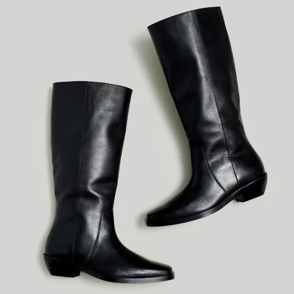New! Madewell The Antoine Leather Tall Boot with Extended Calf