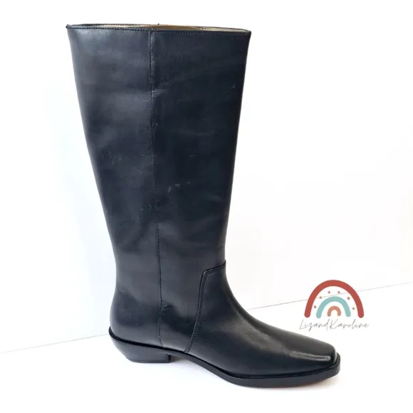 New! Madewell The Antoine Leather Tall Boot with Extended Calf