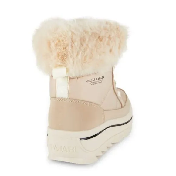 NEW PAJAR Torey Mid Rise Boots With Faux Fur Cuffs light sand for women 1061tn