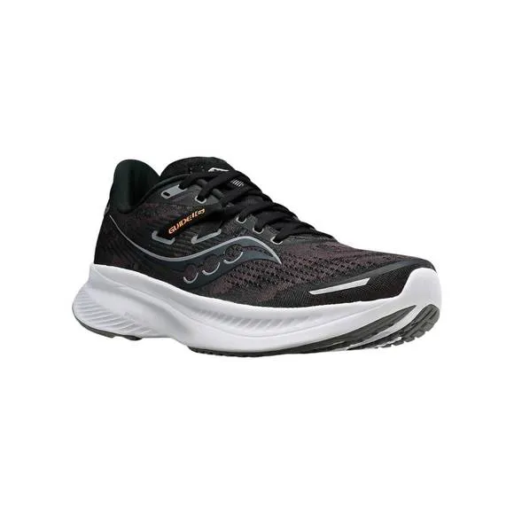 NEW SAUCONY men's guide 16 running shoes in black/white