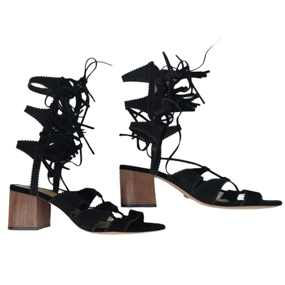NEW Schutz Donatella Fringe Sandals Black 9