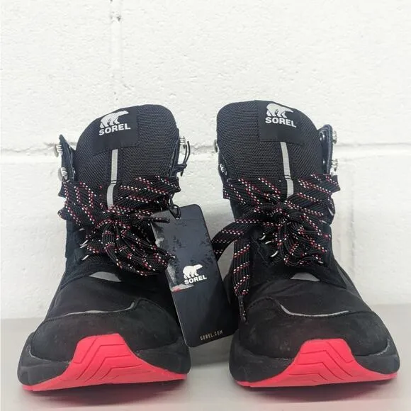 New Sorel kinetic Rngd black red waterproof snow caribou boot conquest  SZ 5.5