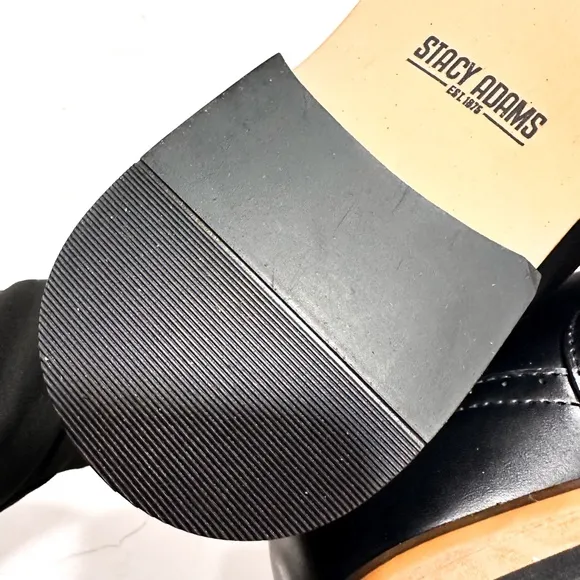NEW Stacy Adams Black Wingback Shoes Men's Size 6.5 Dress Shoes Biscut Lace Up
