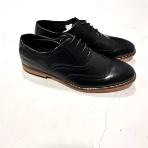 NEW Stacy Adams Black Wingback Shoes Men's Size 6.5 Dress Shoes Biscut Lace Up