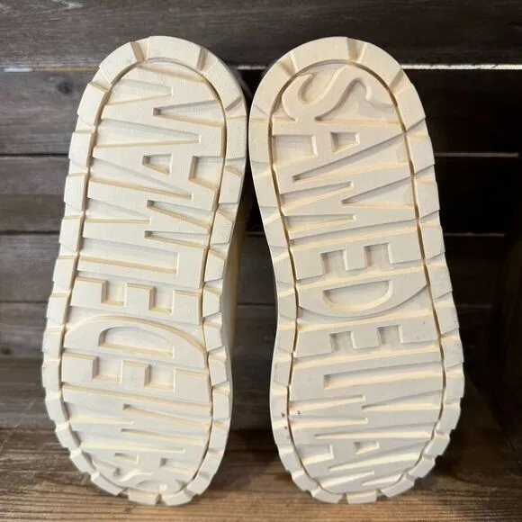 New Womens Sam Edelman Orelia Ivory Shearling Ankle Winter Snow Boots Size 9.5 M