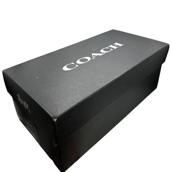 NIB COACH Shoulder Lydia Sandals Black Leather Size 6.5B