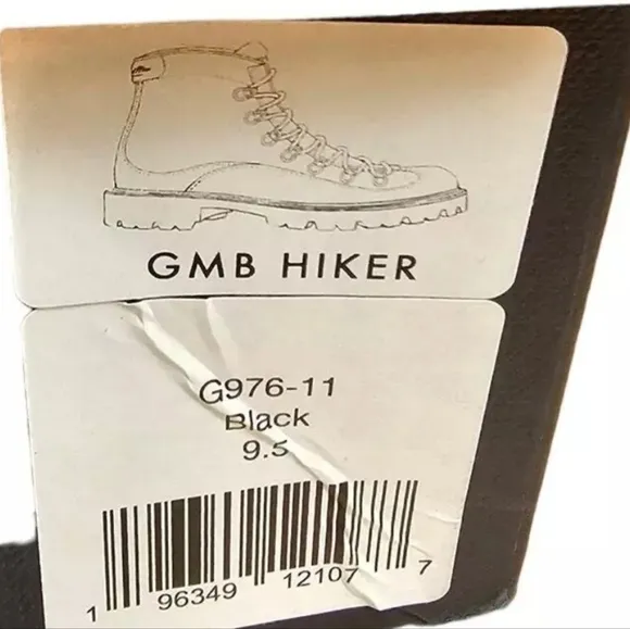 NIB Goodman GMB Black Leather/ Suede Hiking Boots Men's Size 9.5