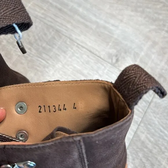 NIB GRENSON Women’s Brown Suede Leather Lace Up Nanette Hiker Boots