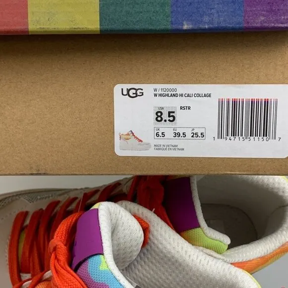 NIB UGG Highland Hi Cali Collage Shoes In White