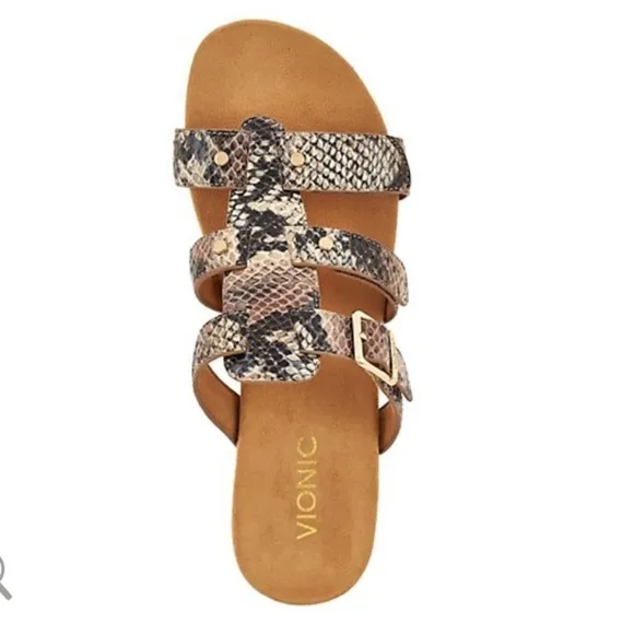 NIB Vionic sz 12 Park Radia snake print wedge sandals
