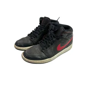 Nike Air Jordan 1 Mid Retro Black Red Men‎ Sneaker Shoes 554724-009 Size 9