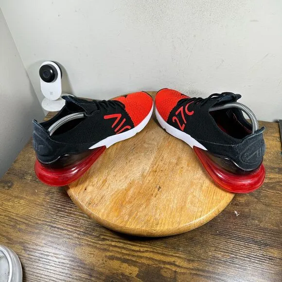 Nike Air Max 270 Flyknit Bred Red Mens Size 8 Shoes Sneakers AO1023-601