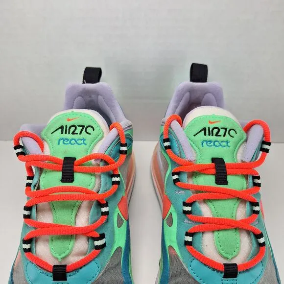 Nike Air Max 270 React Electro Green Lagoon Shoes AT6174-300 Women's Size 7.5