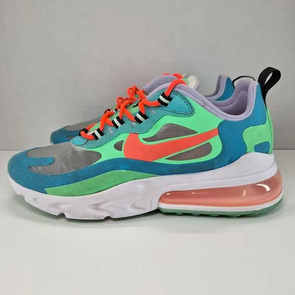 Nike Air Max 270 React Electro Green Lagoon Shoes AT6174-300 Women's Size 7.5