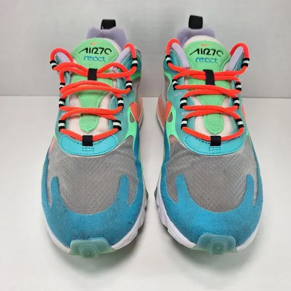 Nike Air Max 270 React Electro Green Lagoon Shoes AT6174-300 Women's Size 7.5