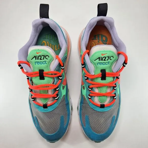 Nike Air Max 270 React Electro Green Lagoon Shoes AT6174-300 Women's Size 7.5