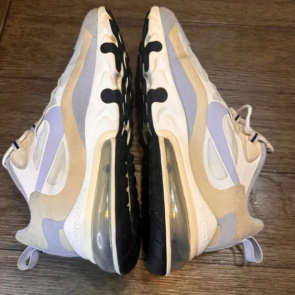Nike Air Max 270 React Running Athletic Shoes White Fossil Summit CT1287-100 S 9