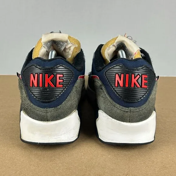 Nike Air Max 90 SE Running Club Deep Royal Athletic Shoes Mens 8.5 Blue Red