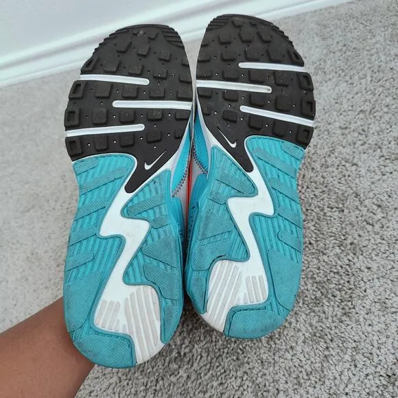 Nike Air Max Women's Size 8.5 Blue Gray Orange Running Shoes Sneakers CD5432-008