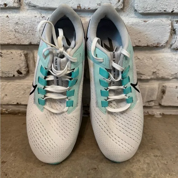 Nike Air Zoom Pegasus 38 Women's White and Teal Running Shoes