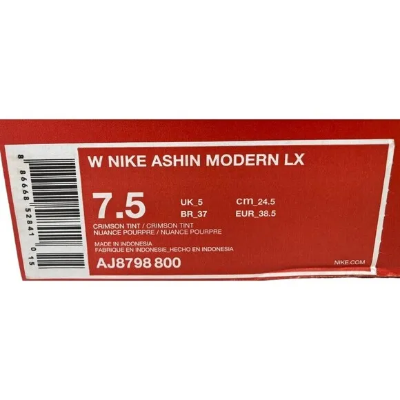 Nike Ashin Modern Lx Women's Size 7.5 Shoes Pink Sneakers AJ8798-800