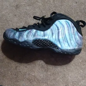 Nike Black and Blue Foamposite Sneakers