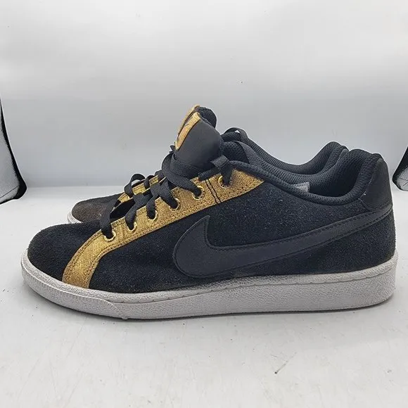 Nike Court Royale Womens Size 8.5 Black Gold Sneaker Shoes Casual AJ7731-006