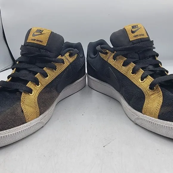 Nike Court Royale Womens Size 8.5 Black Gold Sneaker Shoes Casual AJ7731-006