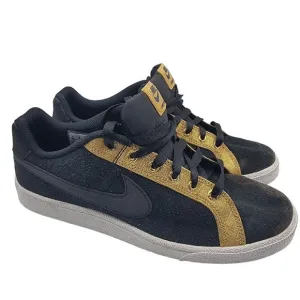 Nike Court Royale Womens Size 8.5 Black Gold Sneaker Shoes Casual AJ7731-006