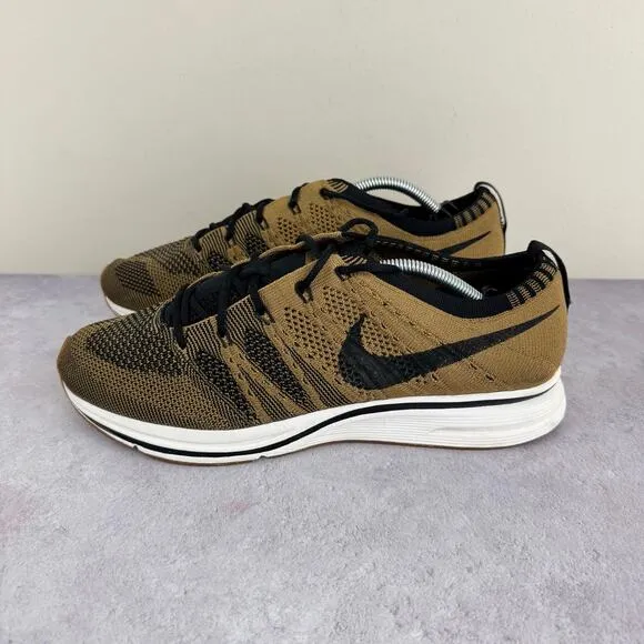 Nike Flyknit Shoes Men's 8.5 Athletic Trainer Sneakers Golden Beige AH8396-203