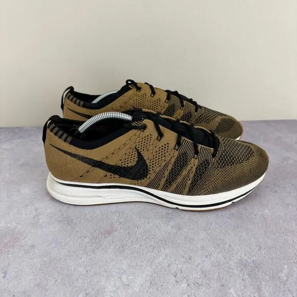 Nike Flyknit Shoes Men's 8.5 Athletic Trainer Sneakers Golden Beige AH8396-203