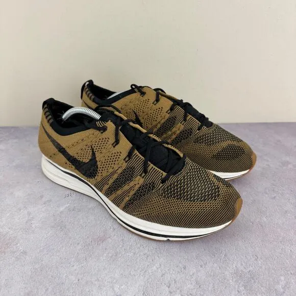 Nike Flyknit Shoes Men's 8.5 Athletic Trainer Sneakers Golden Beige AH8396-203
