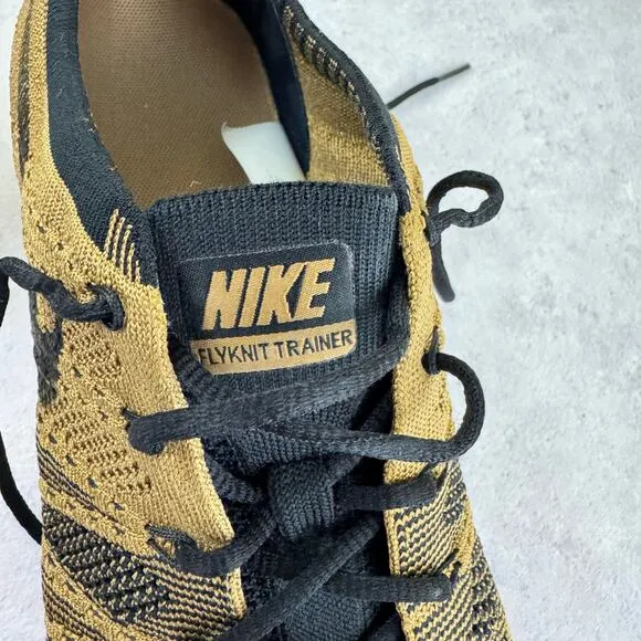 Nike Flyknit Shoes Men's 8.5 Athletic Trainer Sneakers Golden Beige AH8396-203