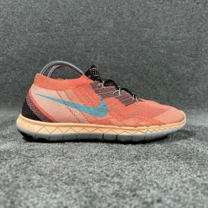 Nike Free 3.0 Flyknit Athletic Running Shoes Orange 718420-008 Women's Size 9.5